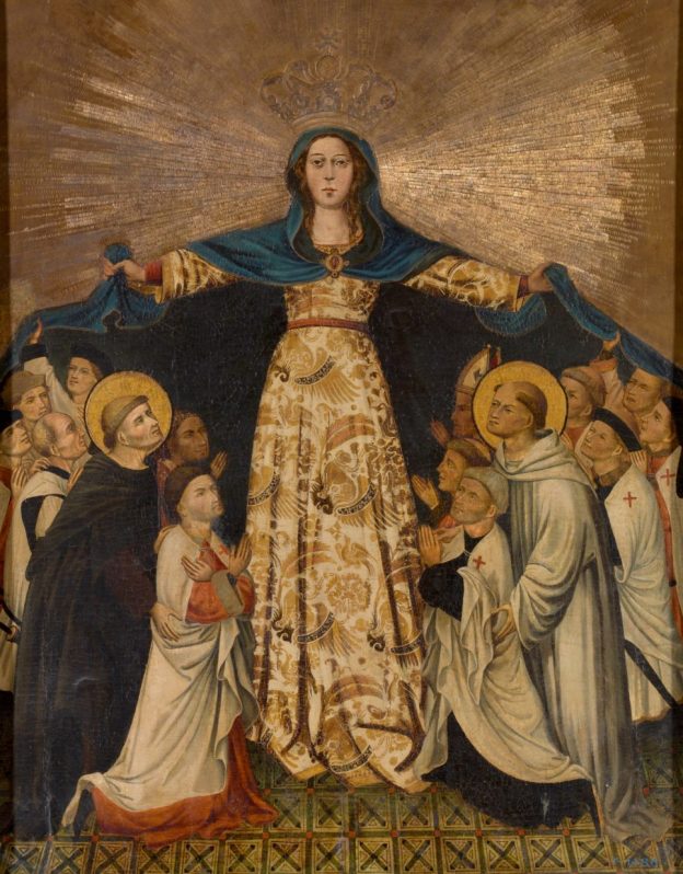 Nuestra Señora de Gracia y los grandes maestres de Montesa, temple sobre tabla, 128 x 105 cm, hacia 1412 [P02532]